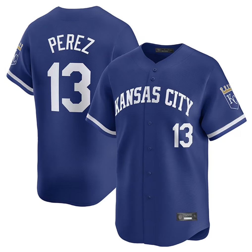 KC.Royals #13 Salvador Perez Player Royal Limited Home Jdoa Stitched Jerseys