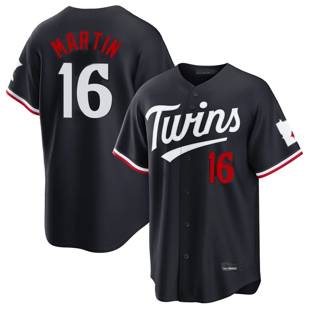 M.Twins #16 Austin Martin Player Navy Home Game Jdoa Stitched Jerseys