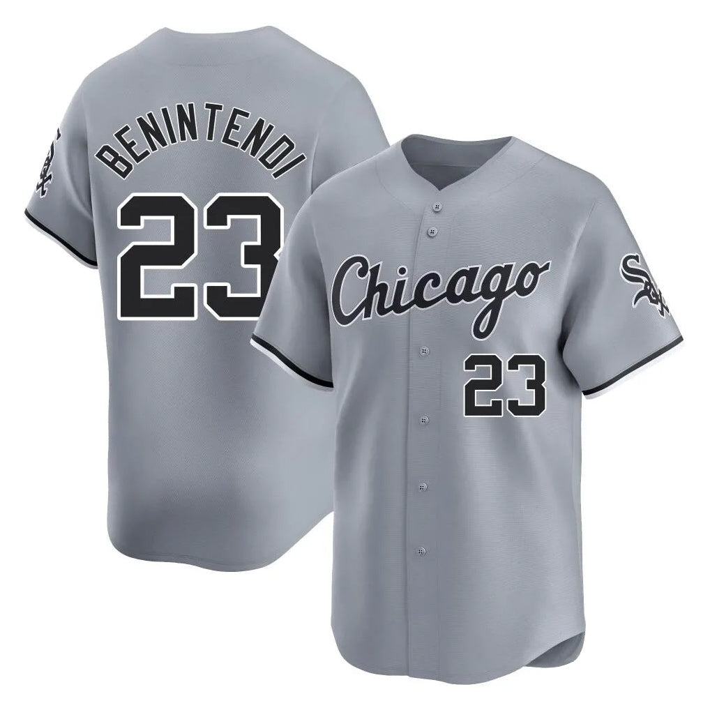 C.White Sox #23 Andrew Benintendi Player Gray Road Limited Home Jdoa Stitched Jerseys