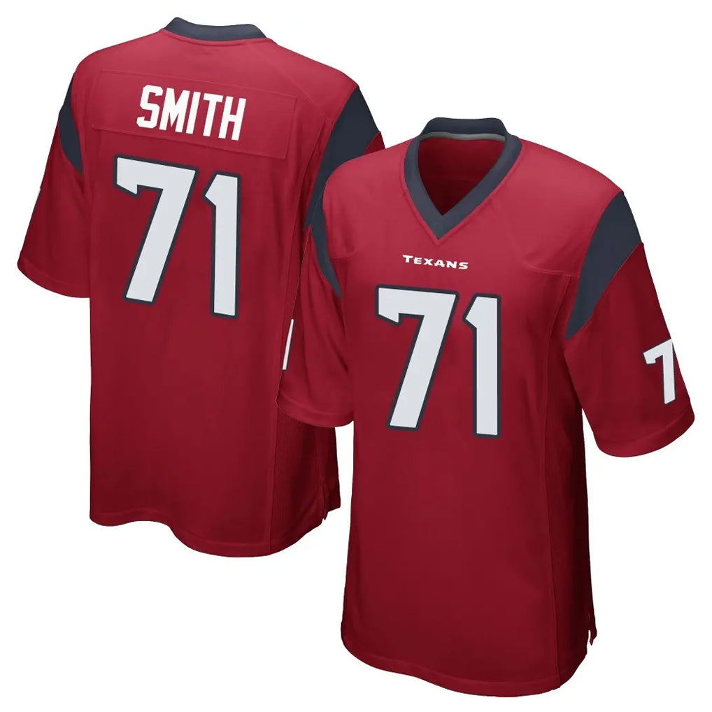 H.Texans #71 Braden Smith Player Red Home Game Jdoa Stitched Jerseys