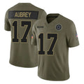 D.Cowboys #17 Brandon Aubrey Player Olive 2025 Salute to Service Limited Home Game Jdoa Stitched Jerseys