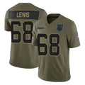 C.Panthers #68 Damien Lewis Player Olive 2025 Salute to Service Limited Game Jdoa Stitched Jerseys