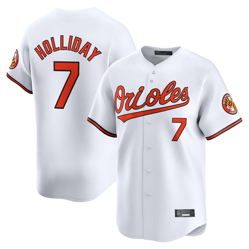 B.Orioles #7 Jackson Holliday Player White Limited Home Game Jdoa Stitched Jerseys