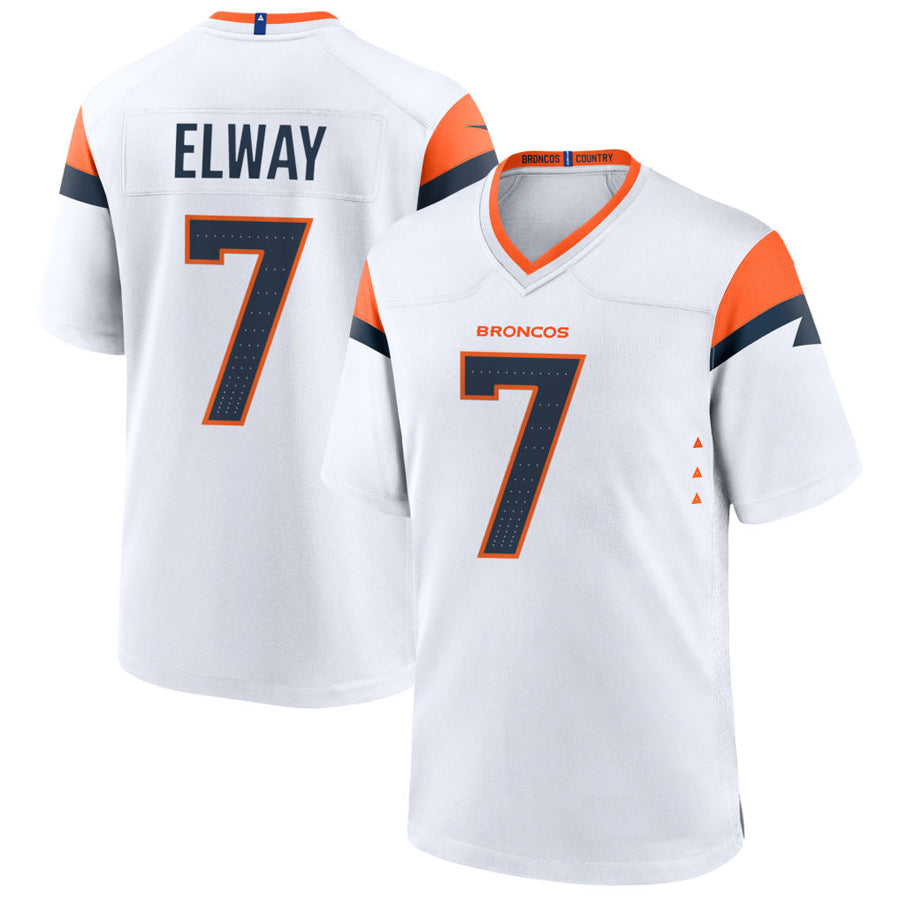 D.Broncos #7 John Elway Player White Home Game Jdoa Stitched Jerseys