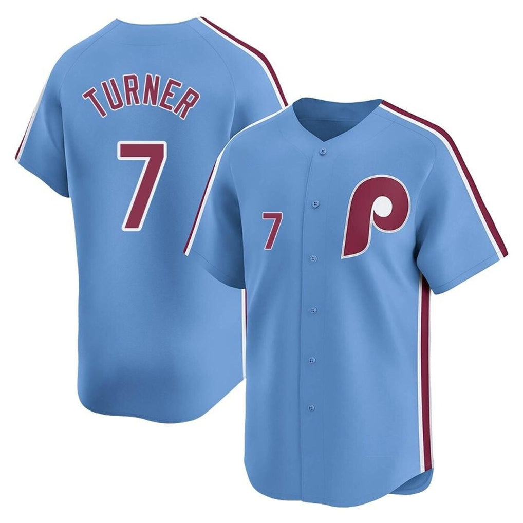 P.Phillies #7 Trea Turner Player Light Blue Home Limited Jdoa Stitched Jerseys