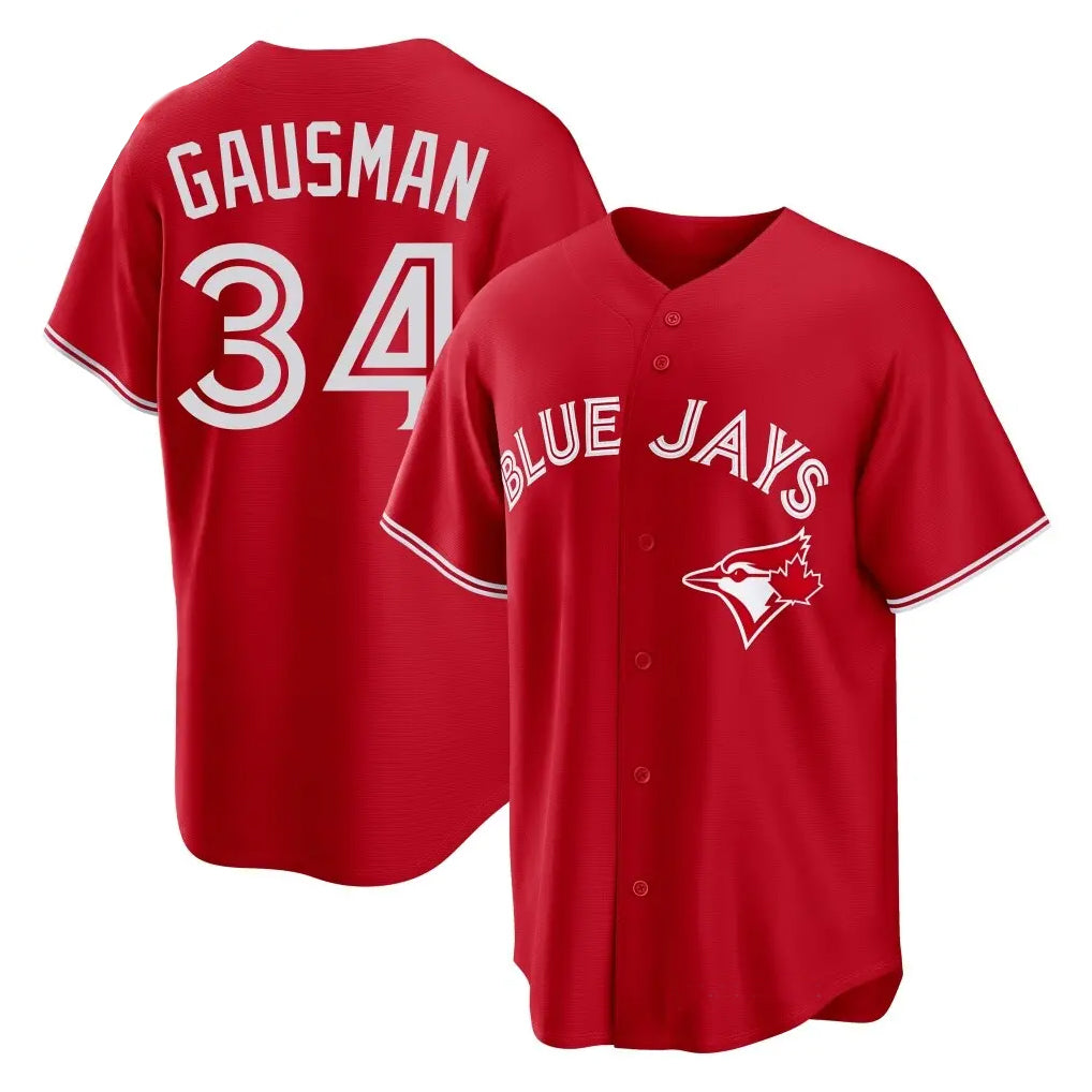 T.Blue Jays #34 Kevin Gausman Player Red Home Limited Jdoa Stitched Jerseys