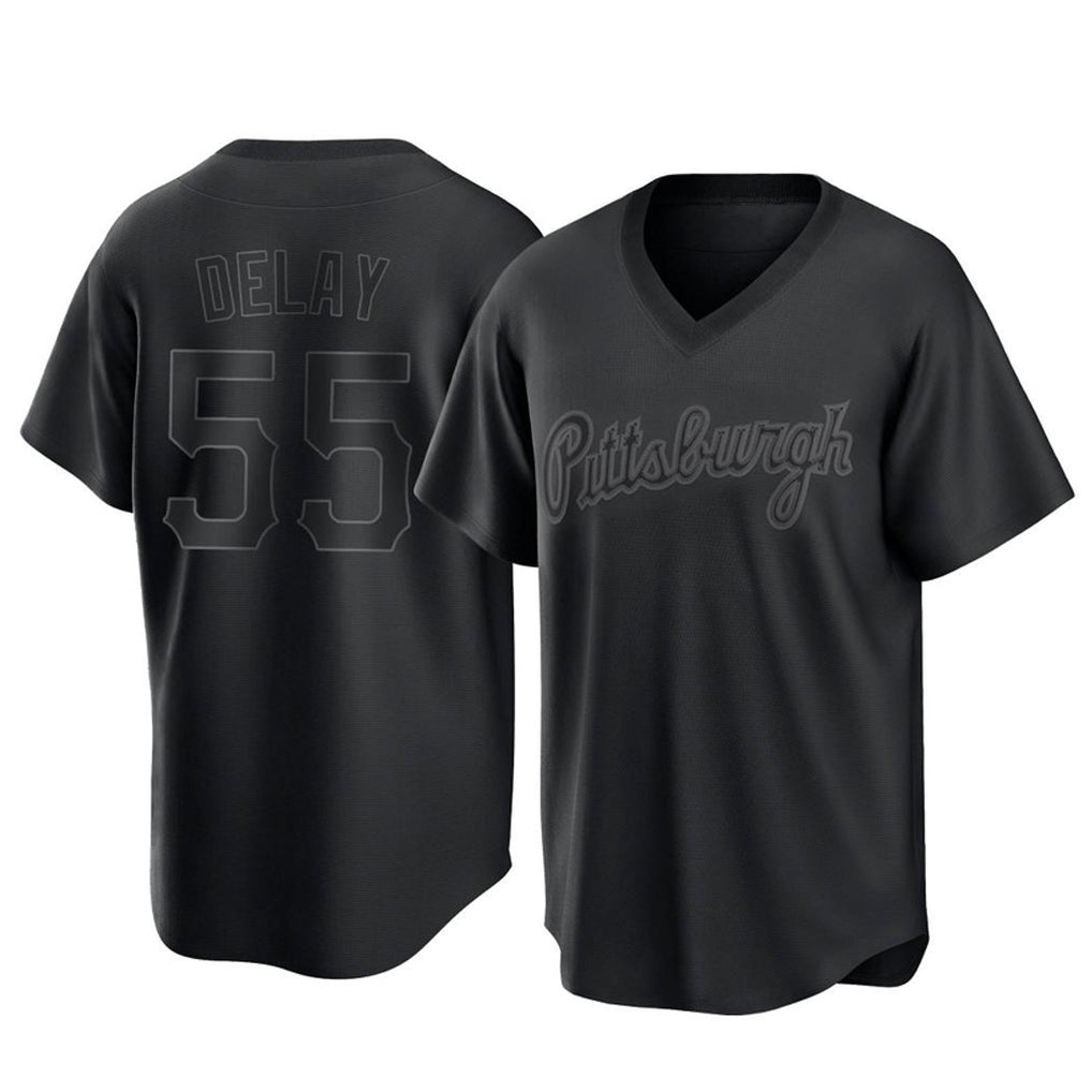 P.Pirates #55 Jason Delay Player Black Fashion Home Game Jdoa Stitched Jerseys