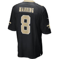 Jdoa NO.Saints #8 Archie Manning Black Game Retired Player Jersey