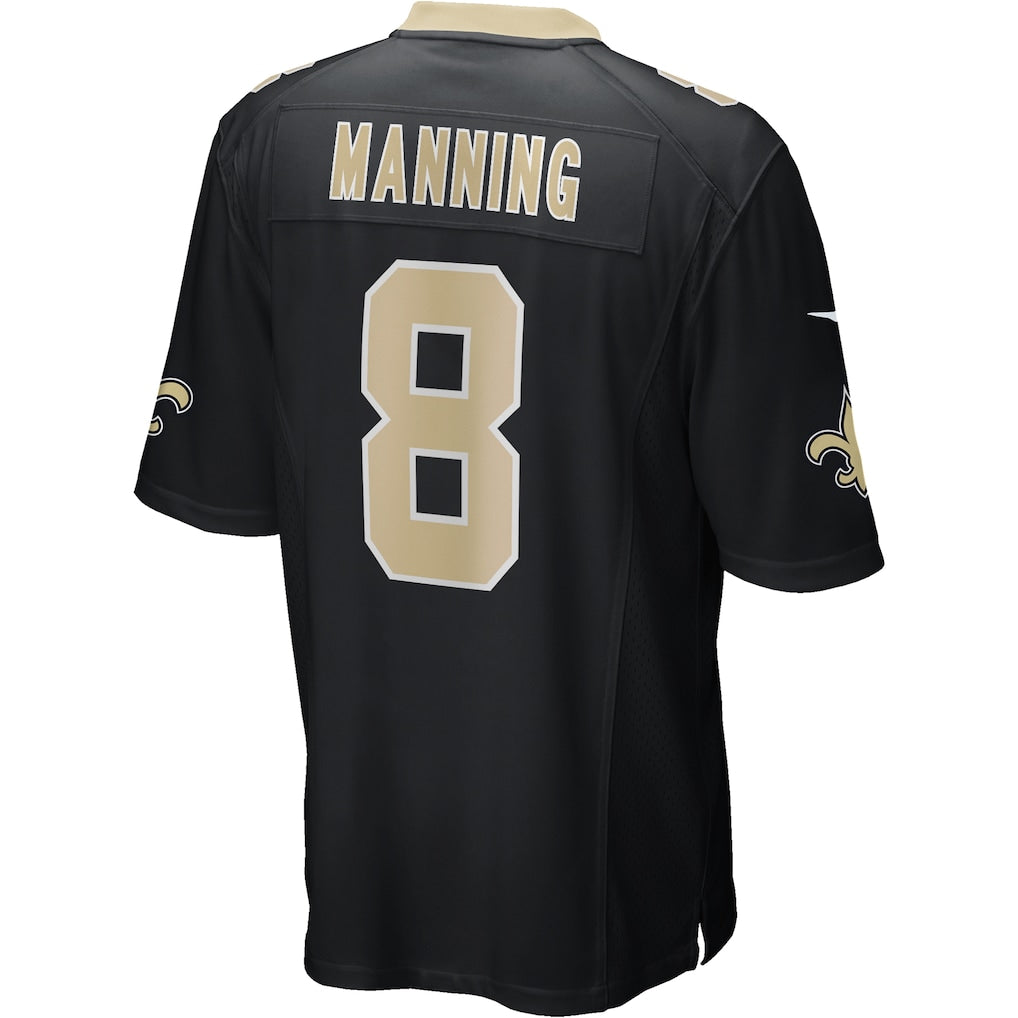 Jdoa NO.Saints #8 Archie Manning Black Game Retired Player Jersey
