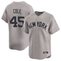NY.Yankees #45 Gerrit Cole Player Gray Limited Home Jdoa Stitched Jerseys