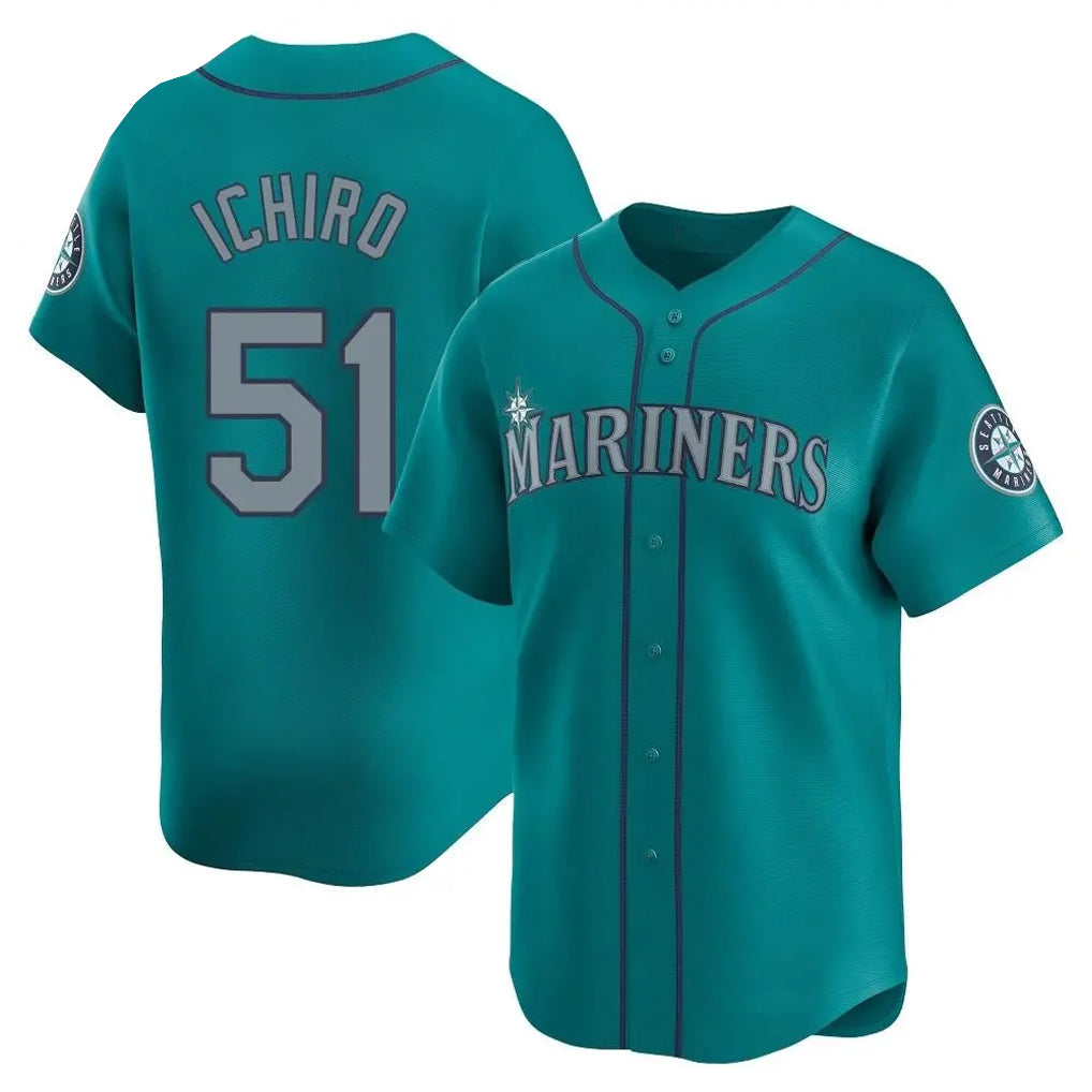S.Mariners #51 Ichiro Suzuki Player Teal Home Limited Jdoa Stitched Jerseys