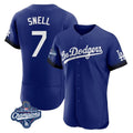 LA.Dodgers #7 Blake Snell Player Royal City Connect Elite World Series Meet Home Jdoa Stitched Jerseys