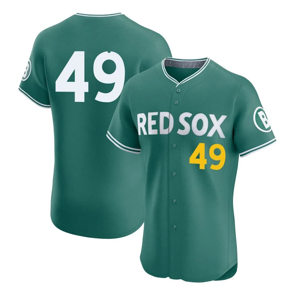B.Red Sox #49 Tim Wakefield Player Green City Connect Limited Elite Home Game Jdoa Stitched Jerseys