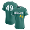 B.Red Sox #49 Tim Wakefield Player Green City Connect Limited Elite Home Game Jdoa Stitched Jerseys
