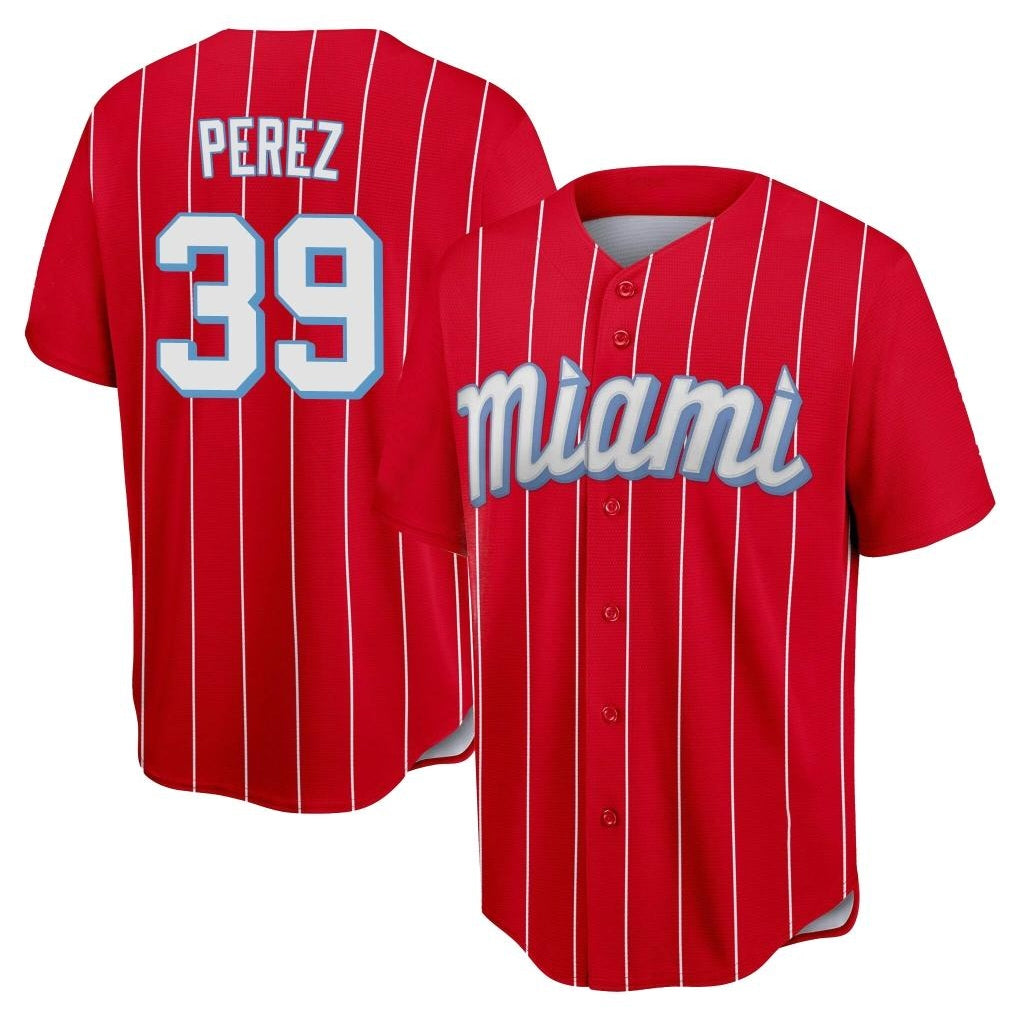 M.Marlins #39 Eury Perez Player Red City Connect Home Game Jdoa Stitched Jerseys