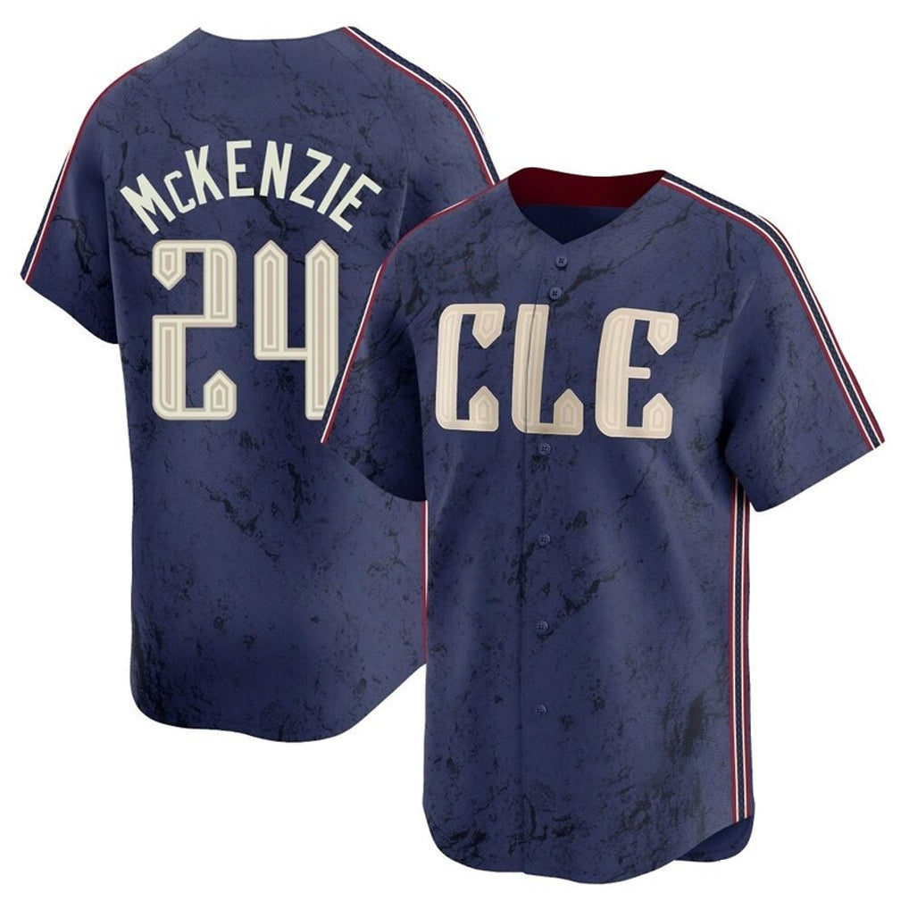 C.Guardians #24 Triston McKenzie Player Navy City Connect Limited Home Jdoa Stitched Jerseys