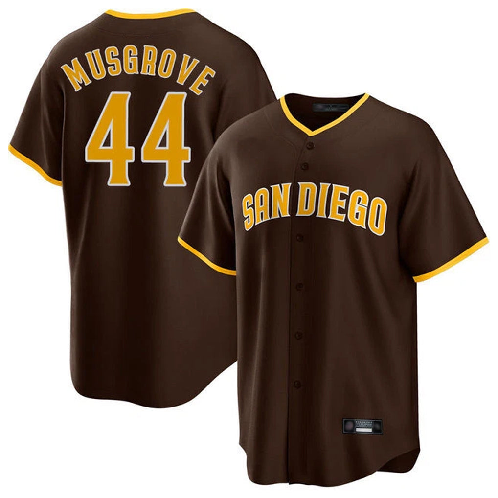 S.Diego Padres #44 Joe Musgrove Player Brown Home Game Jdoa Stitched Jerseys