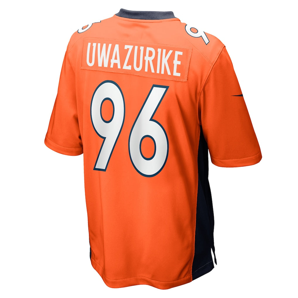 Jdoa D.Broncos #96 Eyioma Uwazurike Orange Game Player Jersey