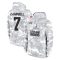 C.Browns #7 Tyson Campbell Player Arctic Camo Salute to Service Hoodies Limited Game Jdoa Stitched Jerseys