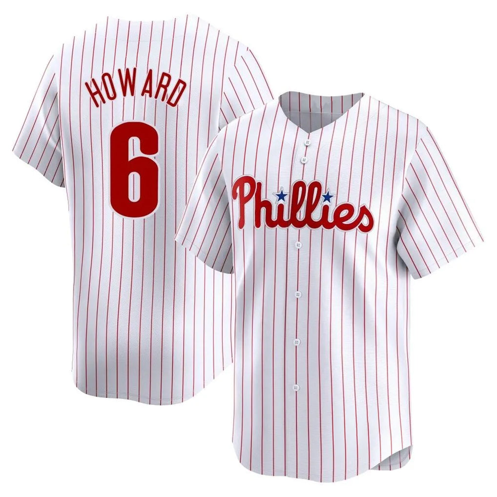 P.Phillies #6 Ryan Howard Player White Home Limited Jdoa Stitched Jerseys