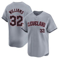 C.Guardians #32 Gavin Williams Player Gray Road Limited Home Game Jdoa Stitched Jerseys