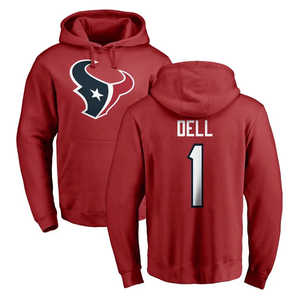 H.Texans #1 Tank Dell Player Red Pro Line Pullover Hoodie Limited Game Jdoa Stitched Jerseys