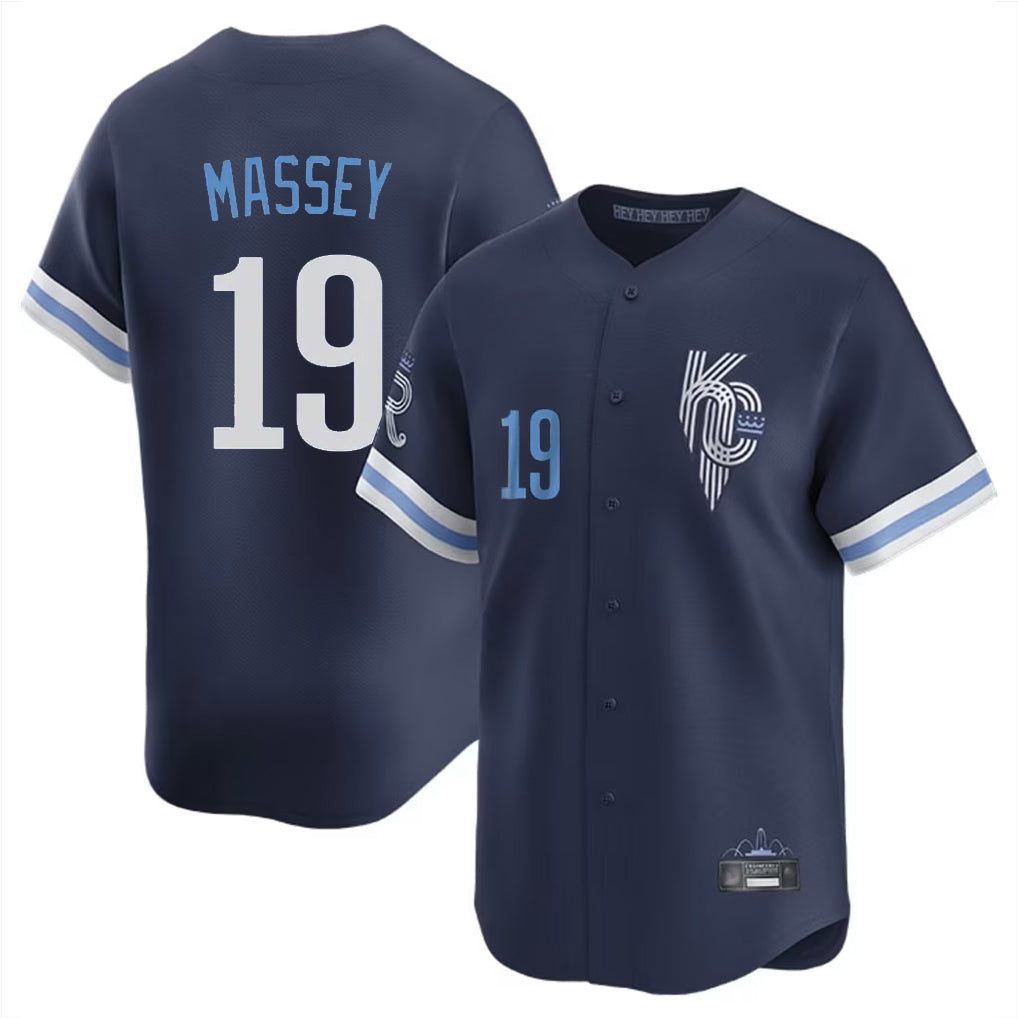 KC.Royals #19 Michael Massey Player Navy City Connect Limited Home Jdoa Stitched Jerseys