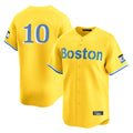 B.Red Sox #10 Trevor Story Player Yellow Limited Home Game Jdoa Stitched Jerseys