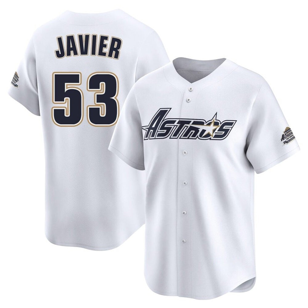 H.Astros #53 Cristian Javier Player White Throwback Cooperstown Collection Limited Jdoa Stitched Jerseys
