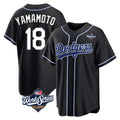 LA.Dodgers #18 Yoshinobu Yamamoto Player Black World Series Carbon Limited Home Jdoa Stitched Jerseys