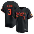 B.Orioles #3 Taylor Ward Player Black Limited Home Game Jdoa Stitched Jerseys