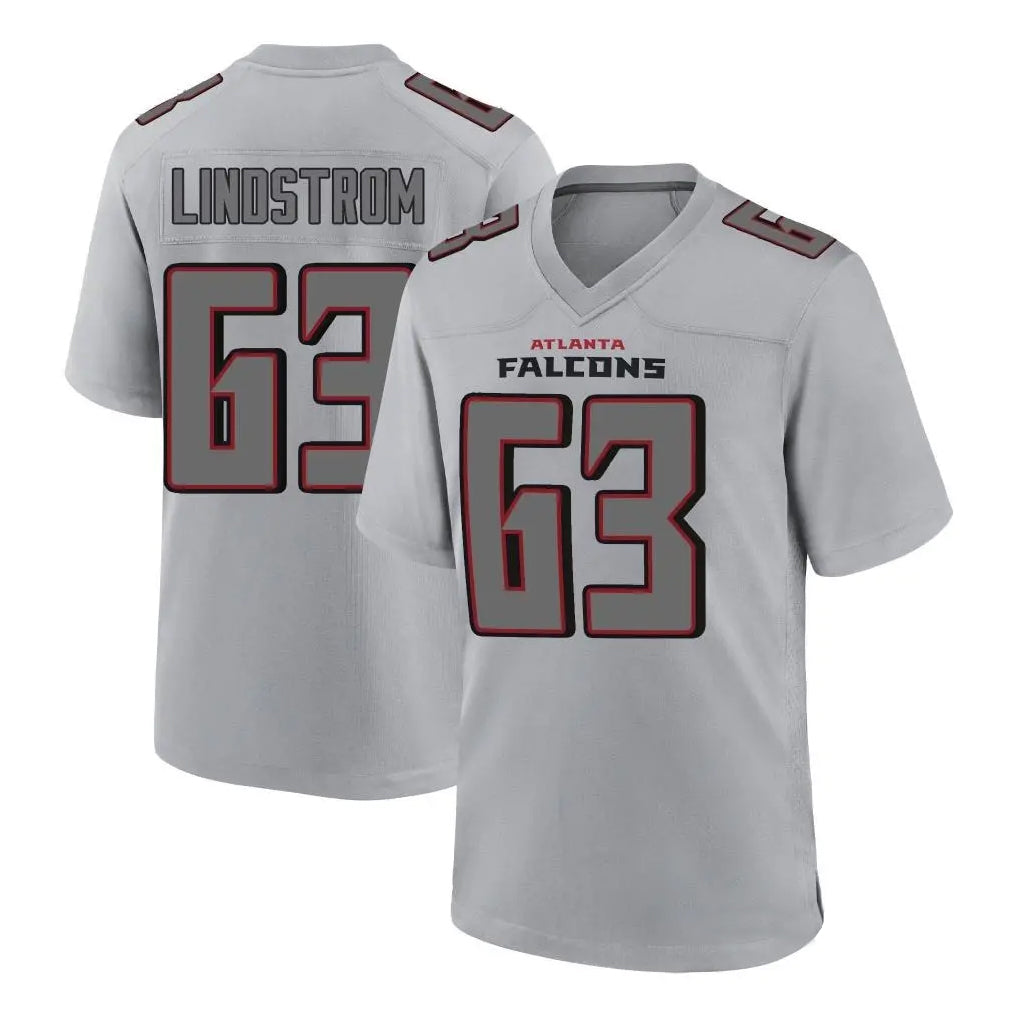 A.Falcons #63 Chris Lindstrom Branch Player Gray Fashion Home Game Jdoa Stitched Jerseys