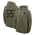 C.Panthers #55 Devin Lloyd Player Olive Salute to Service Hoodies Game Jdoa Stitched Jerseys
