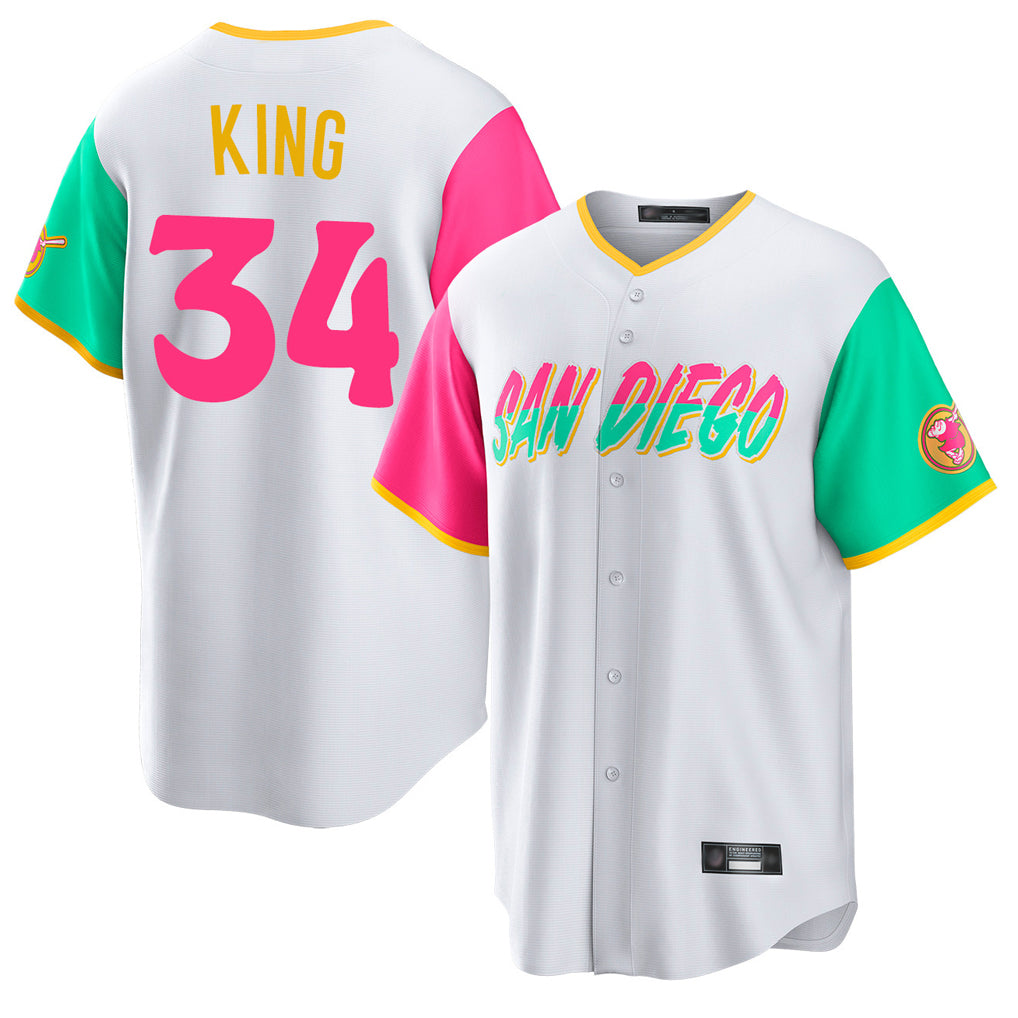 S.Diego Padres #34 Michael King Player White City Connect Home Game Jdoa Stitched Jerseys