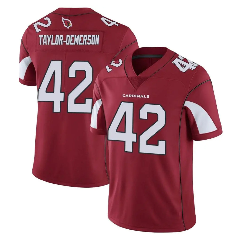 A.Cardinals #42 Dadrion Taylor-Demerson Player Cardinal Vapor Limited Home Game  Jdoa Stitched Jerseys