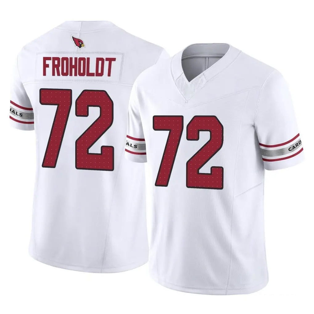 A.Cardinals #72 Hjalte Froholdt Player White Vapor F.U.S.E. Limited Home Game Jdoa Stitched Jerseys