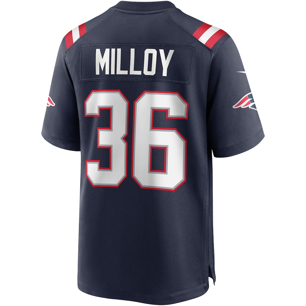 Jdoa NE.Patriots #36 Lawyer Milloy Navy Game Retired Player Jersey