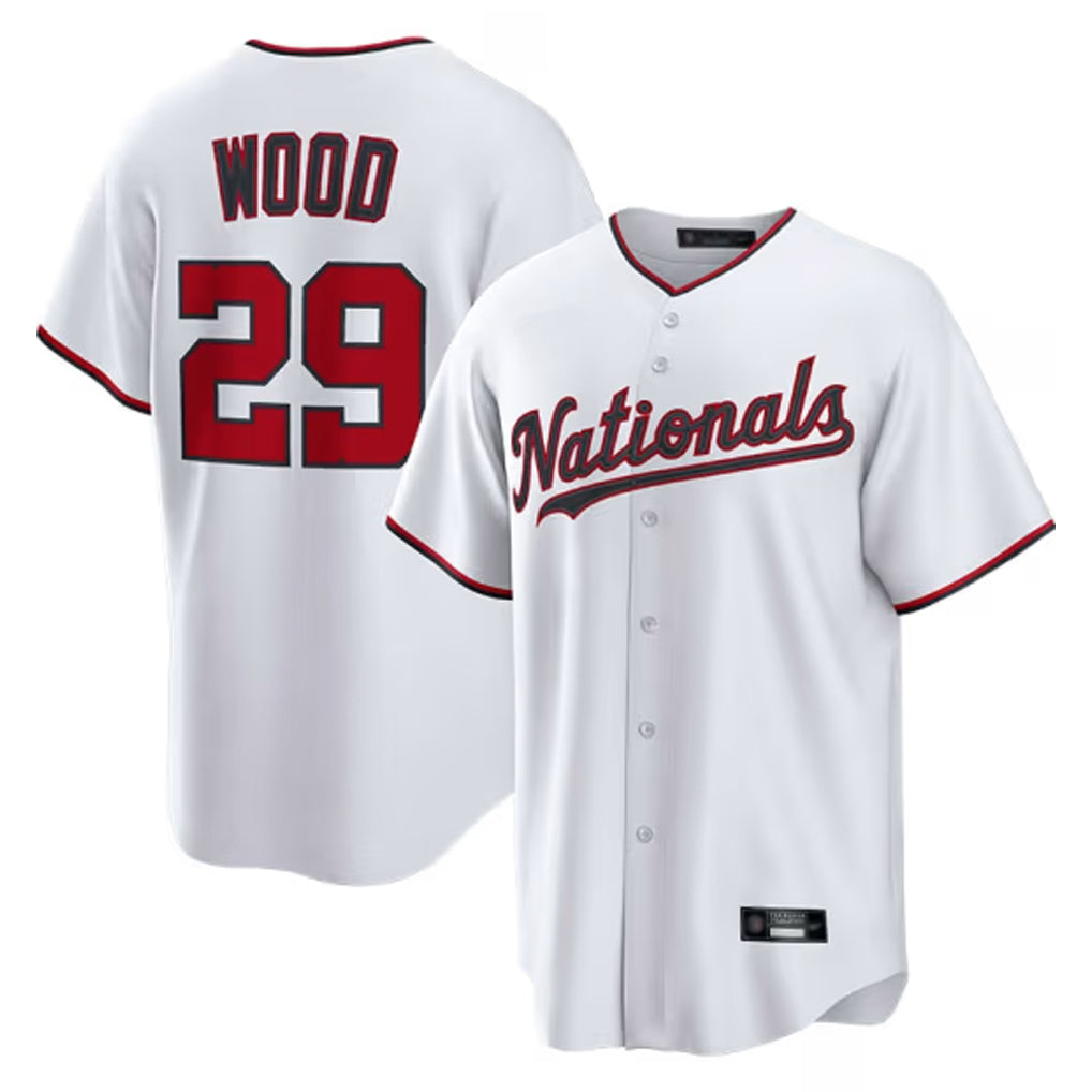 W.Nationals #29 James Wood Player White Home Limited Replica Jdoa Stitched Jerseys