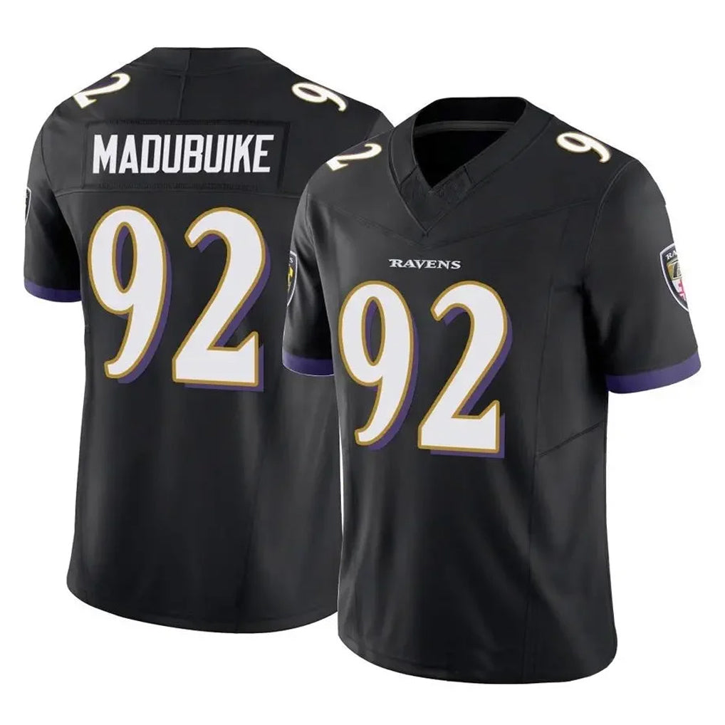 B.Ravens #92 Nnamdi Madubuike Player Black Vapor F.U.S.E. Limited Jdoa Stitched Jerseys