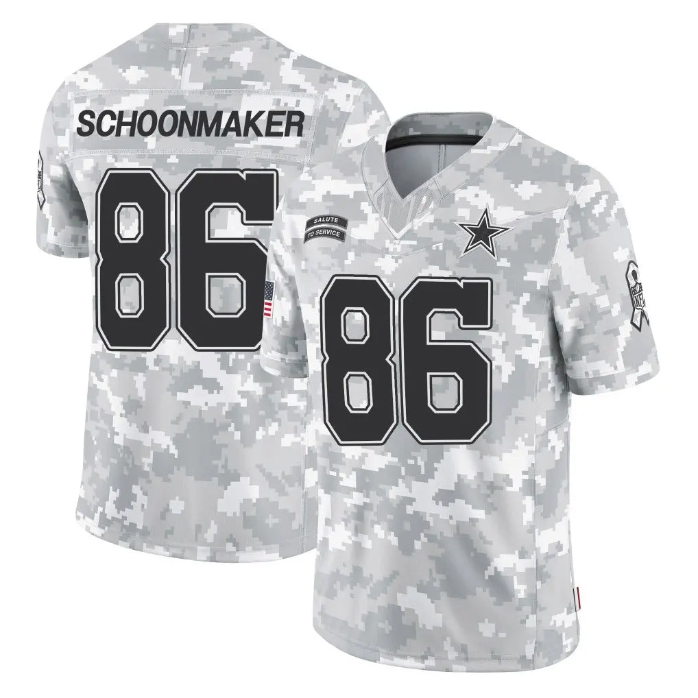 D.Cowboys #86 Luke Schoonmaker Player Arctic Camo Salute to Service Limited Home Game Jdoa Stitched Jerseys