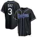 LA.Dodgers #3 Edwin D¨ªaz Player Black Carbon Limited Home Jdoa Stitched Jerseys