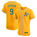 Athletics #9 Reggie Jackson Player Gold Limited Elite Home Game Jdoa Stitched Jerseys