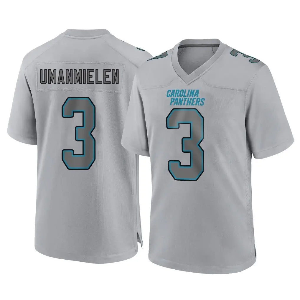 C.Panthers #3 Princely Umanmielen Player Gray Atmosphere Fashion Game Jdoa Stitched Jerseys