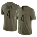 C.Bears #4 D'Andre Swift Player Olive Salute to Service Limited Game Jdoa Stitched Jerseys