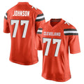 C.Browns #77 Zion Johnson Player Orange Home Game Jdoa Stitched Jerseys