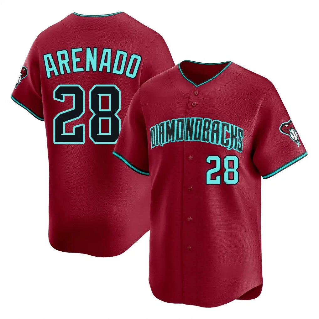 A.Diamondbacks #28 Nolan Arenado Player Red Limited Home Game Jdoa Stitched Jerseys