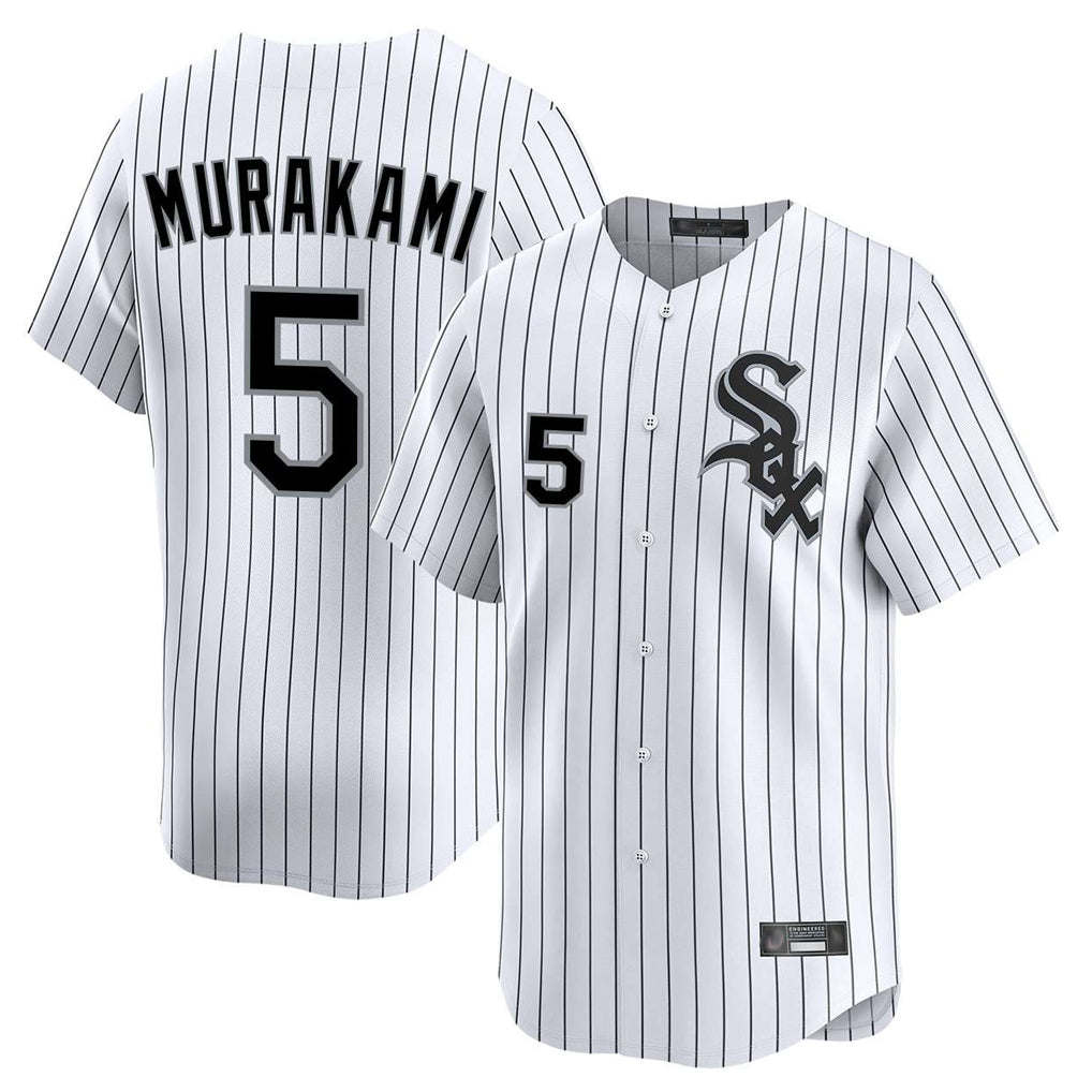 C.White Sox #5 Munetaka Murakami Player White Stripe Limited Home Jdoa Stitched Jerseys
