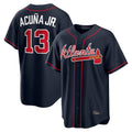 A.Braves #13 Ronald Acuna Jr Player Navy Home Game Jdoa Stitched Jerseys