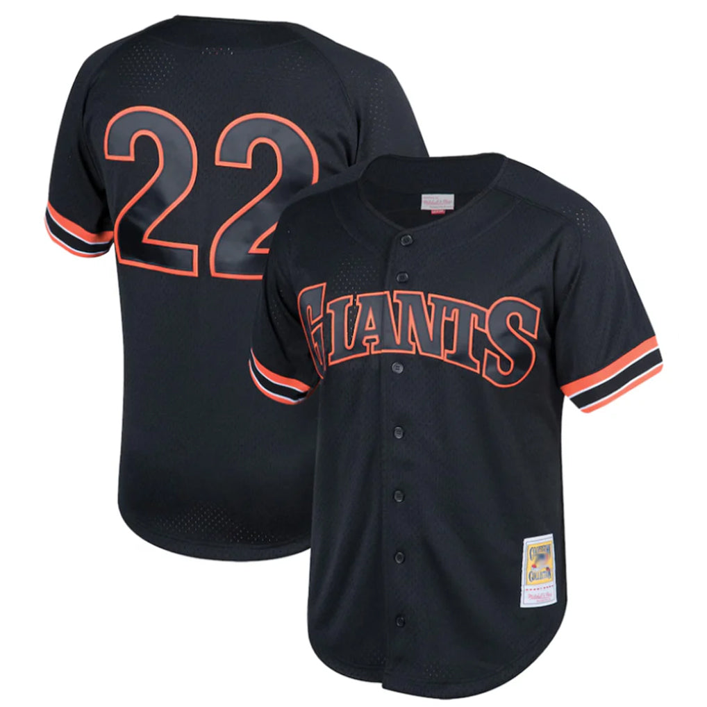 SF.Giants #22 Will Clark Player Black Mitchell & Ness Cooperstown Collection Limited Jdoa Stitched Jerseys