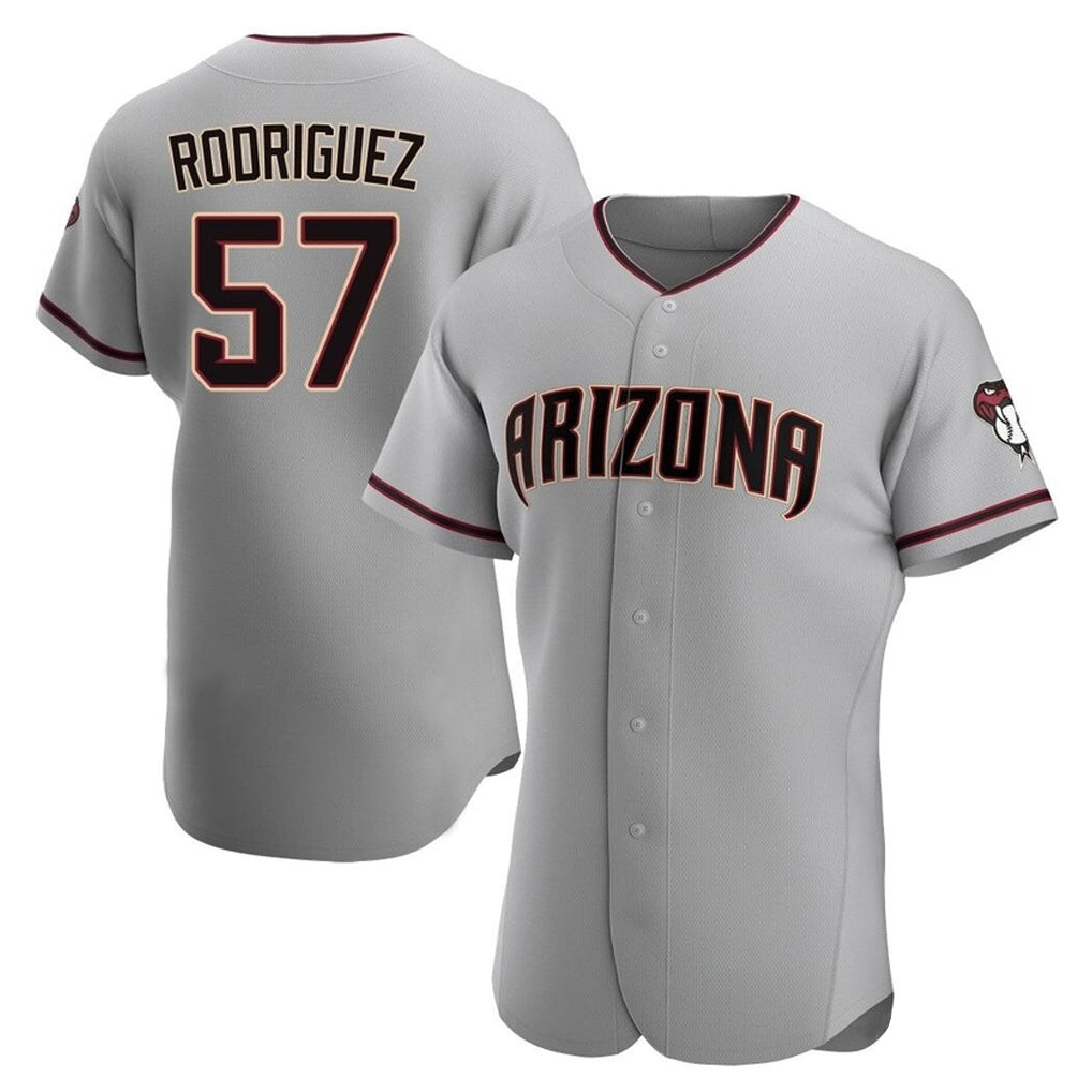 A.Diamondbacks #57 Eduardo Rodriguez Player Gray Road Limited Elite Home Game Jdoa Stitched Jerseys
